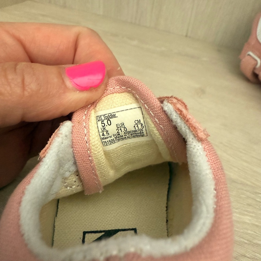 Vans Pink and White Velcro Sneakers - Picture 4 of 5